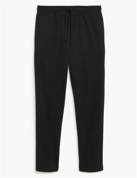 cotton rich straight leg joggers m and s.